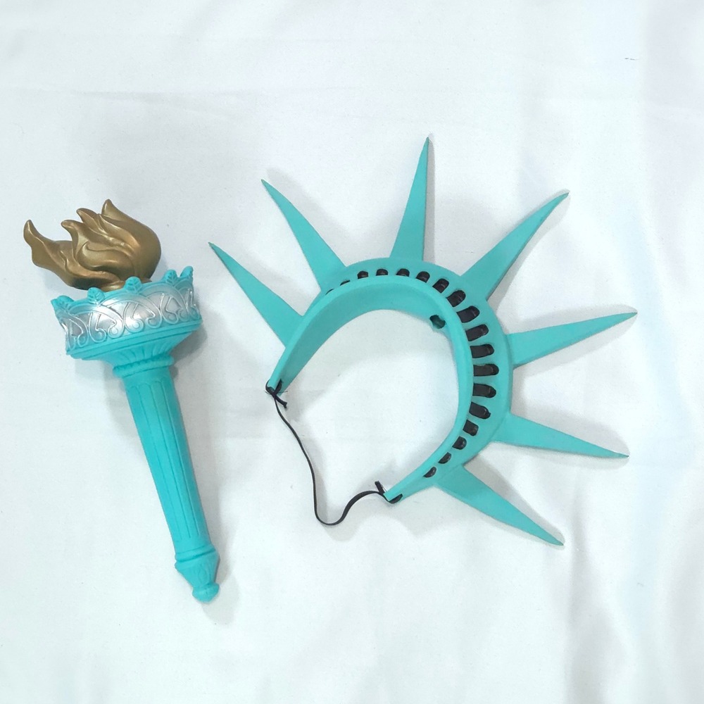 Statue of Liberty Crown Headband Torch Prop Set Costume Halloween Cosplay Party